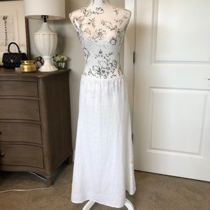 Eileen Fisher White Maxi Linen Skirt XL EUC